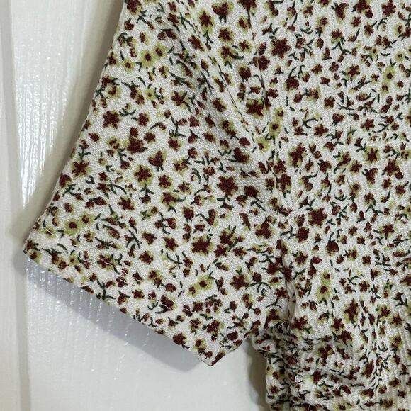 Popular 21 Womens Flower Pattern Top Sx. M, Drawstring Waist Crop #B1607 - Picture 8 of 12